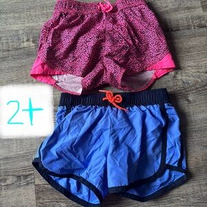 Pink and Blue Athletic Shorts Set